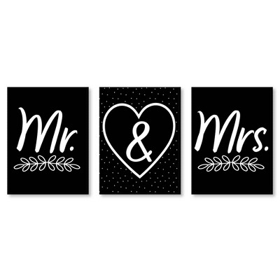 Big Dot of Happiness Mr. and Mrs. - Wedding Wall Art and Bedroom Decor - 7.5 x 10 inches - Set of 3 Prints