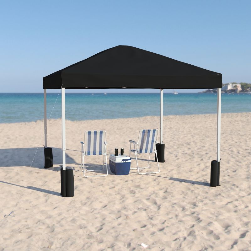 Emma and Oliver 10'x10'  Weather Resistant, UV Coated Pop Up Canopy Tent with Sandbags and Wheeled Case, 4 of 13