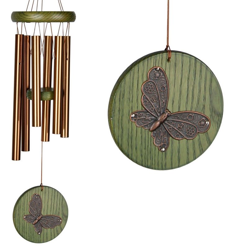 Woodstock Windchimes Habitats Chime Green, Butterfly, Wind Chimes For Outside, Wind Chimes For Garden, Patio, and Outdoor Décor, 17"L, 4 of 9