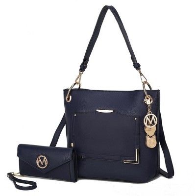 MKF Collection Grace Vegan Leather Women’s Tote Bag with Wallet by Mia K- Navy