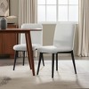 HomeRoots Set of Two White and Black Upholstered Boucle Dining Side Chairs - 2 of 4
