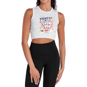 Women's Tootsie Roll Thats A Blow Pop Sleeveless Crop Top Tank - 1 of 4