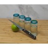 Dos Sueños Mexican Hand Blown Tequila Shot Glasses - Aqua Rim - 2oz - Set of 4 - 3 of 4