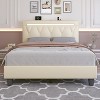 NicBex All Size Adjustable Bed Frame with Faux Leather Upholstered Headboard & LED Light,Modern Platform Bed,No Box Spring Needed - 2 of 4