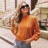 Women's Cable Knit Long Bishop Sleeve Sweater - Cupshe - 2 of 4