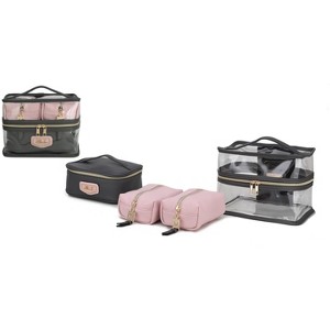 MKF Collection Emma Handbag Cosmetic Clear Case set by Mia K- 4 pieces - 1 of 4