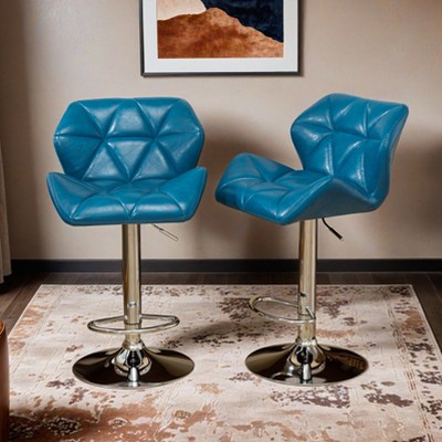Glasgow Contemporary Tufted Adjustable Height Hidraulic Bar Stools, Set of 2 - Leovsnove