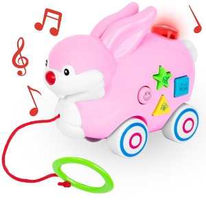 ArtCreativity Interactive Easter Bunny Pull Toy with Lights, Easter Music and 4 Animal Sounds - 1 of 4
