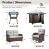 Belord 43" Propane Fire Pit Table Set Patio Furniture Set with Glider Loveseat, Brown Wicker Deep Seating Patio Swivel Rocker Glider Chairs - 4 of 4