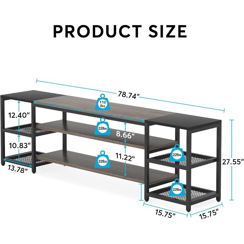 Tribesigns 78-Inch TV Stand for TVs up to 85-Inch, 3 of 10