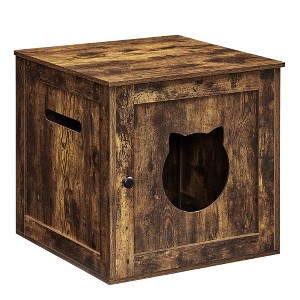 FEANDREA Cat Litter Box Furniture, Hidden Litter Box Enclosure Cabinet with Single Door, Indoor Cat House - 1 of 4