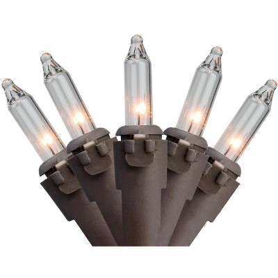 Northlight 35ct Mini Christmas Lights Clear - 7' Brown Wire