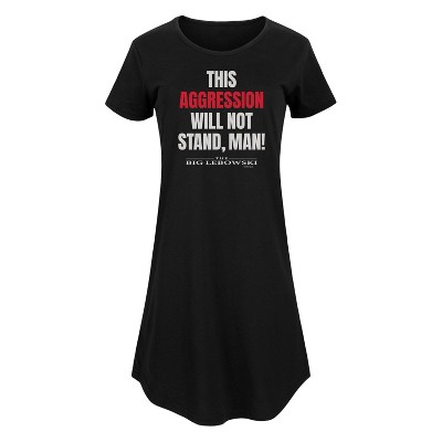 Women's - The Big Lebowski - Aggression Will Not Stand Graphic T-shirt Dress