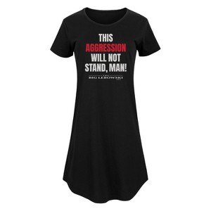 Women's - The Big Lebowski - Aggression Will Not Stand Graphic T-shirt Dress - 1 of 4