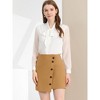 Allegra K Women's Asymmetric Wrap Skirt Stretchy Work Office Mini Skirt - 2 of 4