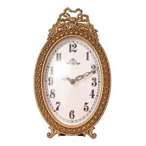 Slickblue Antique Gold French Desk Clock, Tabletop Accent Timepiece, Vintage Style, 4.85"x2.15"x8.25" - 1 of 4