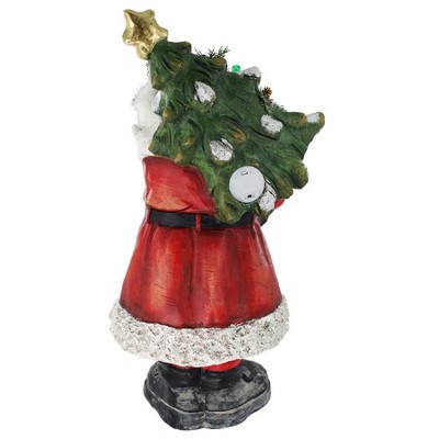 Festive Santa Claus Resin Statue with LED Lights
