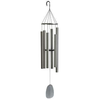 Woodstock Wind Chimes Signature Collection, Bells of Paradise, 68'' Silver Wind Chime BPS68