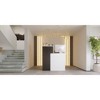 FUFU&GAGA Reception Desk with Lockable Drawers Round Table Black & White - 4 of 4