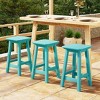 WestinTrends Malibu 24" All Weather Hdpe Outdoor Patio Square Backless Counter Stool (Set of 3) - 2 of 4