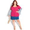 Women's Plus Size Quirky Top - raspberry | CITY CHIC - 2 of 4