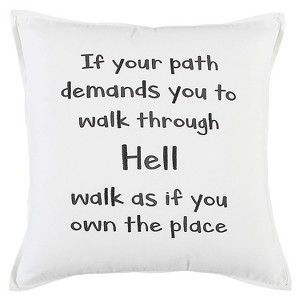 20"x20" Oversize 'If your path...' Square Throw Pillow Cover - Rizzy Home: Cotton Canvas, Hidden Zipper, Classic Quote Design - 1 of 4