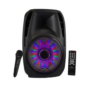 Pyle Pphp844b 400 Watts Portable Indoor Outdoor Bluetooth Speaker System  With Rechargeable Battery And Flashing Party Lights (2 Pack) : Target