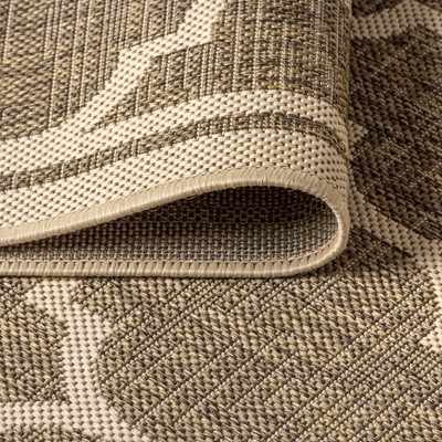 Trellis Textured Weave Indoor/Outdoor Brown/Beige 8' x 10' Rug