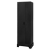 TIRAMISUBEST Storage Cabinet with Two Doors for Bathroom, Office, Adjustable Shelf, MDF Board, Black - 3 of 4