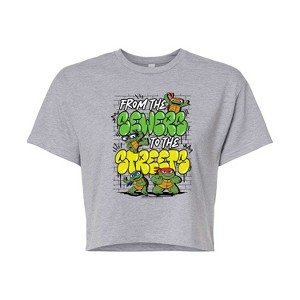 Women's - Teenage Mutant Ninja Turtles Mutant Mayhem - From The Sewers To The Streets Cropped Graphic T-Shirt - 1 of 4