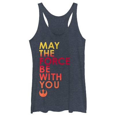 Women's Star Wars The Last Jedi May The Force Racerback Tank Top : Target