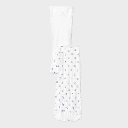 Girls' 'flower' Nylon Tights - Cat & Jack™ White/silver : Target