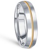 Pompeii3 Men's Polished Tungsten & Gold Plated Two Tone 6mm Ring Wedding Band - 2 of 4