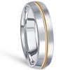 Pompeii3 Men's Polished Tungsten & Gold Plated Two Tone 6mm Ring Wedding Band - image 2 of 4