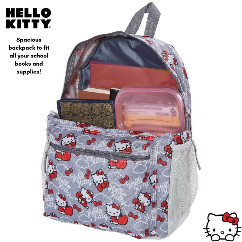 Hello Kitty Backpack for Girls, 16 inch, Red and Grey, 5 of 9