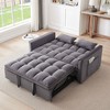 MAYEERTY 55.1 inch 3 in 1 Convertible Sofa Bed, Modern Velvet Double Sofa Futon Sofa Bed with Adjustable Back Gray for Bedroom - 2 of 4