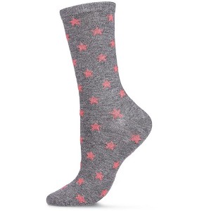 Memoi Women's Intergalactic Stars Cashmere Blend Crew Socks - 1 of 4