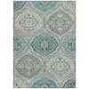 Teal Blue Fern Green And Beige Floral Washable Indoor Outdoor Area Rug - 4 of 4