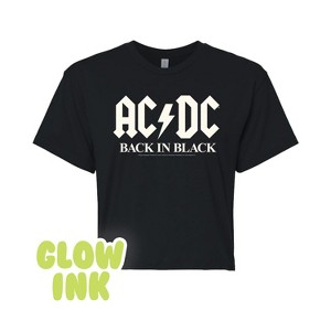 Women's - AC/DC - Glow In The Dark Cropped Graphic T-Shirt - 1 of 4
