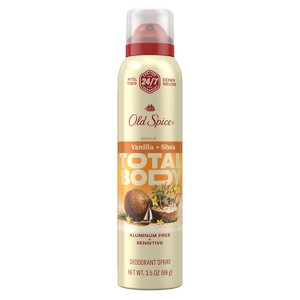 Old Spice Whole Body Deodorant for Men - Total Body Aluminum Free Spray - Vanilla & Shea - 3.5oz - 1 of 4
