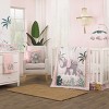 NoJo Tropical Princess Elephant/Jungle Pink and Green 100% Cotton Fitted Crib Sheet - 4 of 4