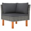 vidaXL Corner Sofas 2 pcs Poly Rattan and Solid Eucalyptus Wood - 3 of 4