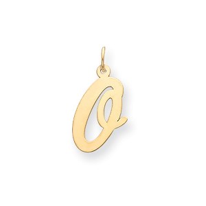 Black Bow Jewelry 14k Yellow Gold, Madison Collection, Medium Script Initial Pendant A-W - 1 of 4