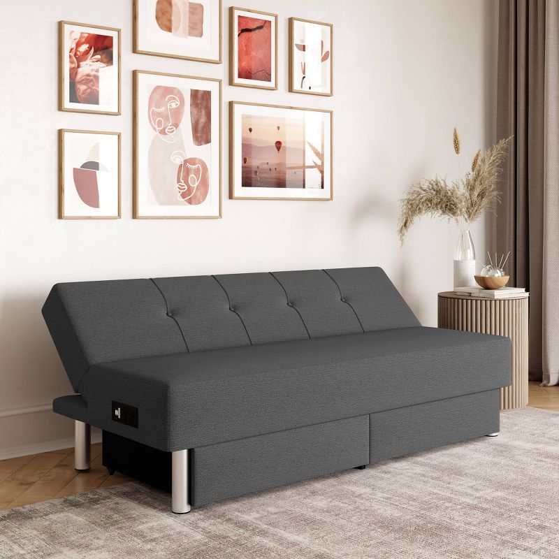 Wilton Dream Convertible Futon Sofa Bed Charcoal - Serta, 3 of 14