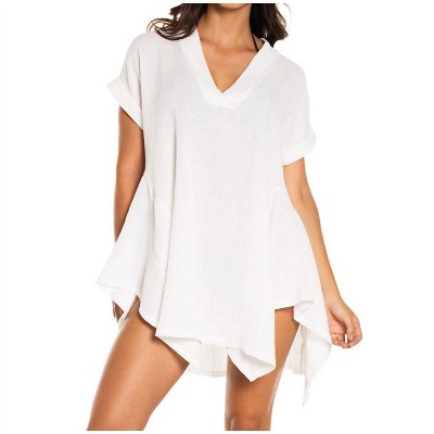 Women's at V-neck T-shirt Dress - Elif