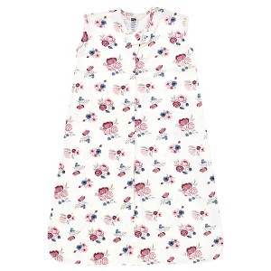 Hudson Baby Infant Girl Cotton Sleeveless Wearable Sleeping Bag, Sack, Blanket, Dusty Rose Floral - 1 of 2