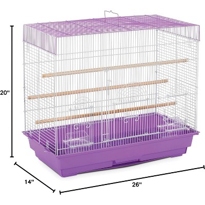Lilac and White Steel Flight Bird Cage with Wood Perches