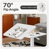 FONTOI Rolling Office Desk Standing Desk Overbed Table Laptop Desk with Adjustable Desktop Bedside Table, Space Saver, White, 27.56"* 15.75"*43.31" - 4 of 4
