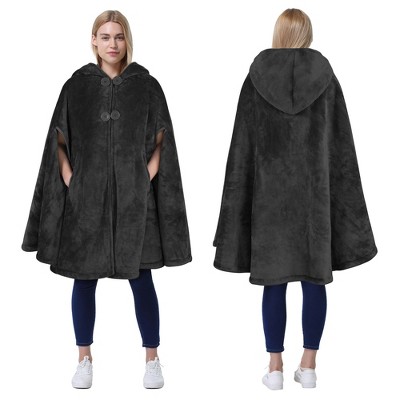 Catalonia Women's Fuzzy Fleece Cardigan, Open Front No Sleeve Shrug, Cozy Hoodie Blanket Shawls Wearable, Valentine’s Day Gift Woman