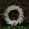 White Blossom Entry Wreath – Faux Floral Accent 25" by Melrose - 4 of 4